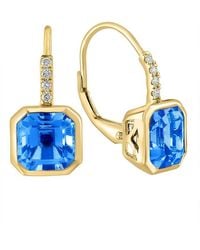 Effy Fine Jewelry - 14K 3.36 Ct. Tw. Diamond & Topaz Earrings - Lyst