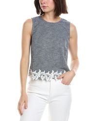 Cece - Boxy Sleeveless Linen-Blend Top - Lyst
