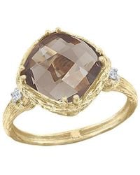 Reiss - 14K 3.55 Ct. Tw. Diamond & Smokey Topaz Cocktail Ring - Lyst