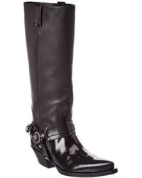 Versace - Taxano Leather Knee High Boot - Lyst
