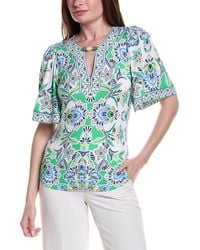 Hale Bob - Giana Short Sleeve Silk-Blend Top - Lyst