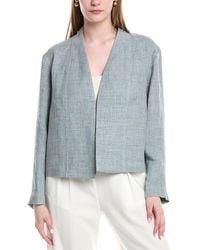 Lafayette 148 New York - Collarless Linen-blend Jacket - Lyst