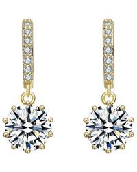 Rachel Glauber - 14K Diamond Cz Dangle Earrings - Lyst