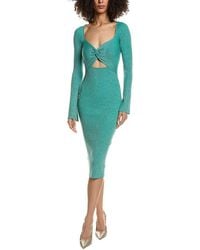 L'Agence - Boa Twisted Front Midi Dress - Lyst