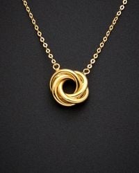 Italian Gold - 18K Love Knot Pendant Necklace - Lyst
