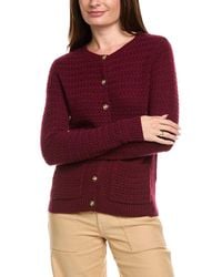 Kier + J - Kier + J Basket Weave Wool & Cashmere-Blend Cardigan - Lyst