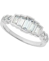 Crislu - Platinum-plated Silver Cz Ring - Lyst