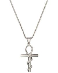 Eye Candy LA - The Bold Collection Titanium Snake Cross Pendant Necklace - Lyst