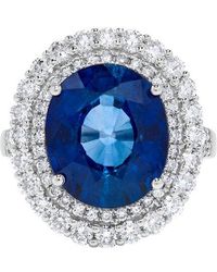 H.J. Namdar - 18K 10.23 Ct. Tw. Diamond & Sapphire Halo Ring - Lyst