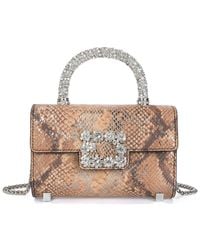 Tiffany & Fred Paris - Snake-Embossed Leather Top Handle Bag - Lyst