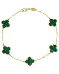 Italian Gold - 14k Malachite Enamel Chain Bracelet - Lyst
