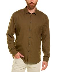 Billy Reid John Standard Fit Linen-blend Woven Shirt - Green