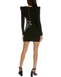 Balmain Short Embroidered Plaid Dress in Black | Lyst UK