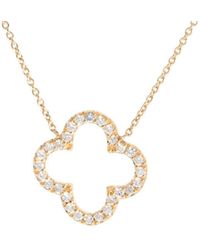 Nephora - 14k 0.10 Ct. Tw. Diamond Clover Necklace - Lyst