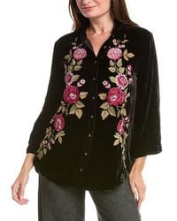 Johnny Was - Kimono Sleeve Silk-Blend Shirt - Lyst