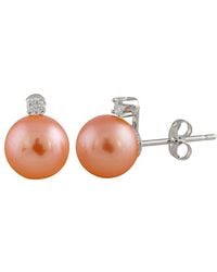 Splendid - 14k Diamond & 7-7.5mm Freshwater Pearl Drop Earrings - Lyst