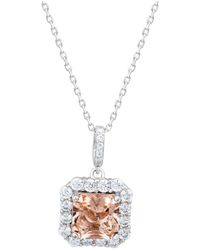 Suzy Levian CZ Jewelry - Suzy Levian Silver Cz Halo Pendant - Lyst
