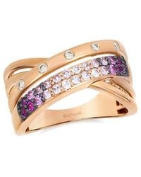 Le Vian - Gladiator 14K Rose 0.56 Ct. Tw. Diamond & Sapphire Cocktail Ring - Lyst