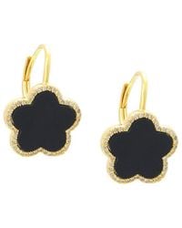 Gemstones - Silver 0.20 Ct. Tw. Diamond & Onyx Earrings - Lyst