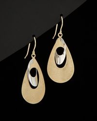 Italian Gold - 14k Two-tone Drop Earrings - Lyst