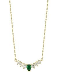 Sphera Milano - 14K Over Cz Curved Bar Necklace - Lyst