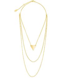 Sterling Forever - 14k Plated Triangle Layered Necklace - Lyst