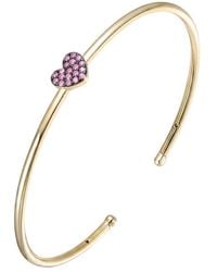 Genevive Jewelry - Rachel Glauber 14K Plated Cz Bangle Bracelet - Lyst