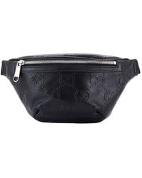 Gucci - Black GG Embossed Perforated Leather Belt Bag Leather Small (authentic Pre-loved) - Lyst
