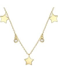 Rachel Glauber - 14k Plated Cz Star Charm Necklace - Lyst
