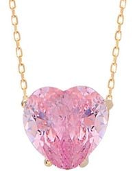 Gabi Rielle - 14k Over Silver Cz Solitaire Necklace - Lyst