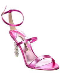 Sophia Webster Rosalind Star Crystal Leather Sandal - Pink