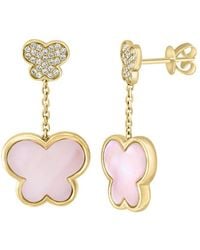 Effy Fine Jewelry - 14K 0.20 Ct. Tw. Diamond & Pearl Earrings - Lyst