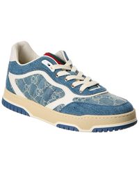 Gucci - Re-Web Gg Denim & Leather Sneaker - Lyst