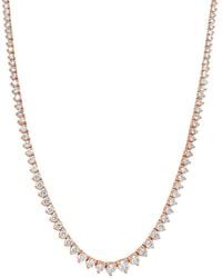 Lab Grown Diamonds - 14k Rose Gold 5.00 Ct. Tw. Lab Grown Diamond Necklace - Lyst