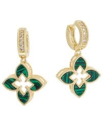 Juvell - 18K Plated Malachite Cz Earrings - Lyst