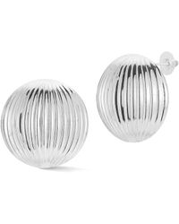 Glaze Jewelry - Plated Chunky Round Ribbed Dome Button Statement Stud Earrings - Lyst