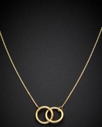 Italian Gold - 14k Double Circle Necklace - Lyst