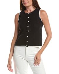 Cece - Pointelle Button Up Top - Lyst