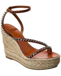 Christian Louboutin - Mafaldina Zeppa 120 Leather Wedge Sandal - Lyst