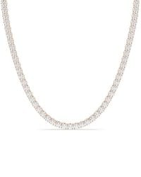 Lab Grown Diamonds - 14K Rose 10.00 Ct. Tw. Lab-Grown Diamond Necklace - Lyst