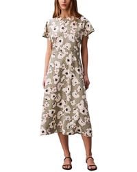Calvin Klein - Matte Satin Midi Dress - Lyst