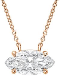 Diana M. Jewels - Diana M. 14K Rose 6.00 Ct. Tw. Lab-Grown Diamond Solitaire Pendant - Lyst