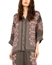 Hale Bob - Long Sleeve Zaria Woven Blouse - Lyst
