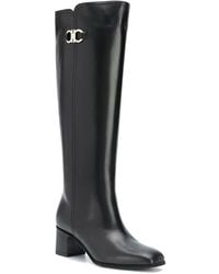 Ferragamo - Gancini Leather Knee-High Boot - Lyst