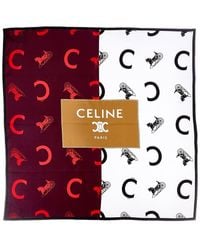 Celine - Stamped C Caleche Silk Foulard - Lyst