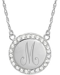 Jane Basch - 14K 0.12 Ct. Tw. Diamond Border Engraved Pendant Initial Necklace -Z) - Lyst