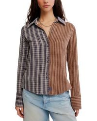 Free People - Benny Slim Plaid Top - Lyst