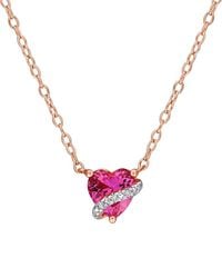 Rina Limor - Rose Over 0.99 Ct. Tw. Diamond & Lab-Grown Created Sapphire Pendant - Lyst