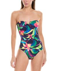 Tommy Bahama - Tropical Blooms V-Front Bandeau One-Piece - Lyst