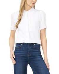 Cece - Linen-Blend Woven Top - Lyst